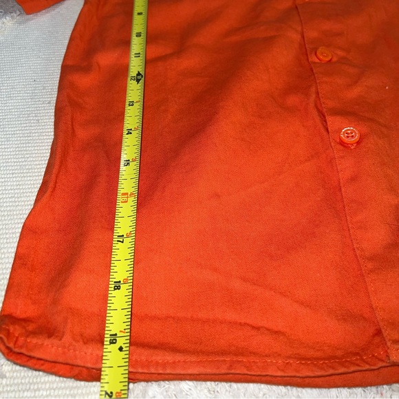 Harley Davidson 100% Cotton Kids Orange Black and Gray Button up Shirt w Collar - Picture 5 of 6